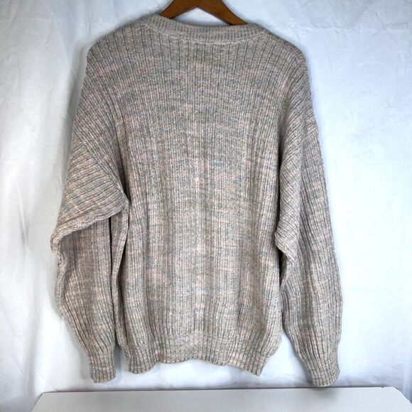 La Lune Cable Knit Sweater Crewneck Cotton Blend VTG USA Made Size Large - Picture 2 of 8